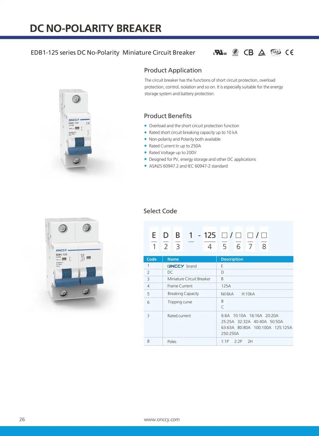 AC DC 1p 2p 3p 4p 10ka Miniature Circuit Breaker MCB